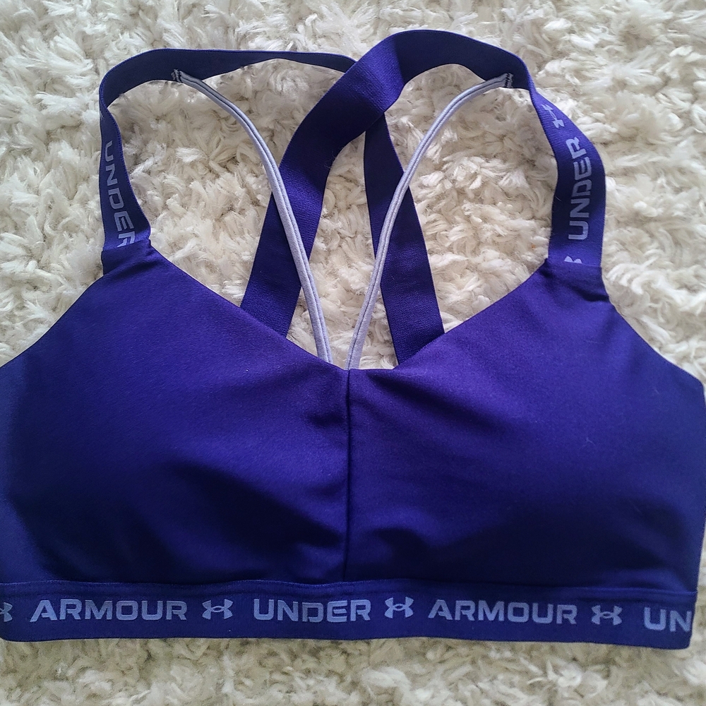 Under Armour Purple Racerback Sports Bra Moisture-Wicking